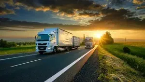 vrachtwagen met aanhangwagen