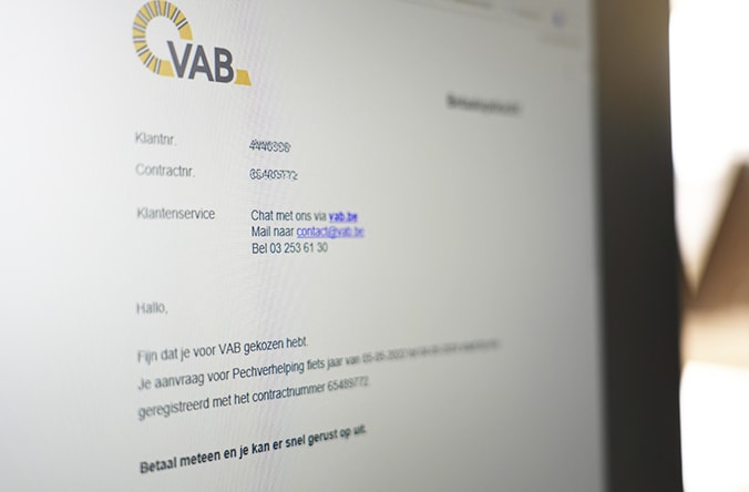 Voortaan stuurt VAB een digitale betaalopdracht